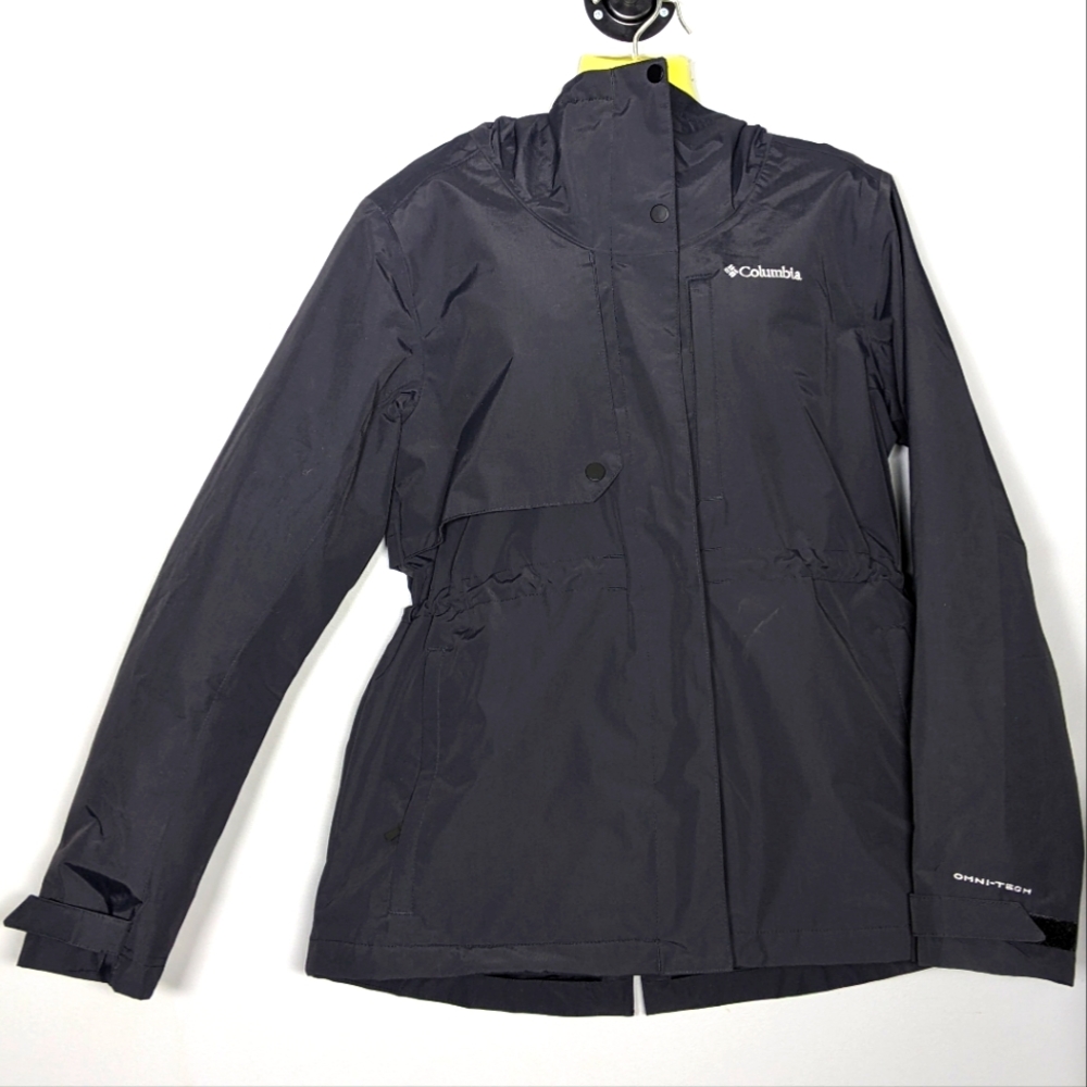 NEW Columbia Womens Hadley Trail Outdoor Omni Tech Waterproof Jacket Sz Large bk